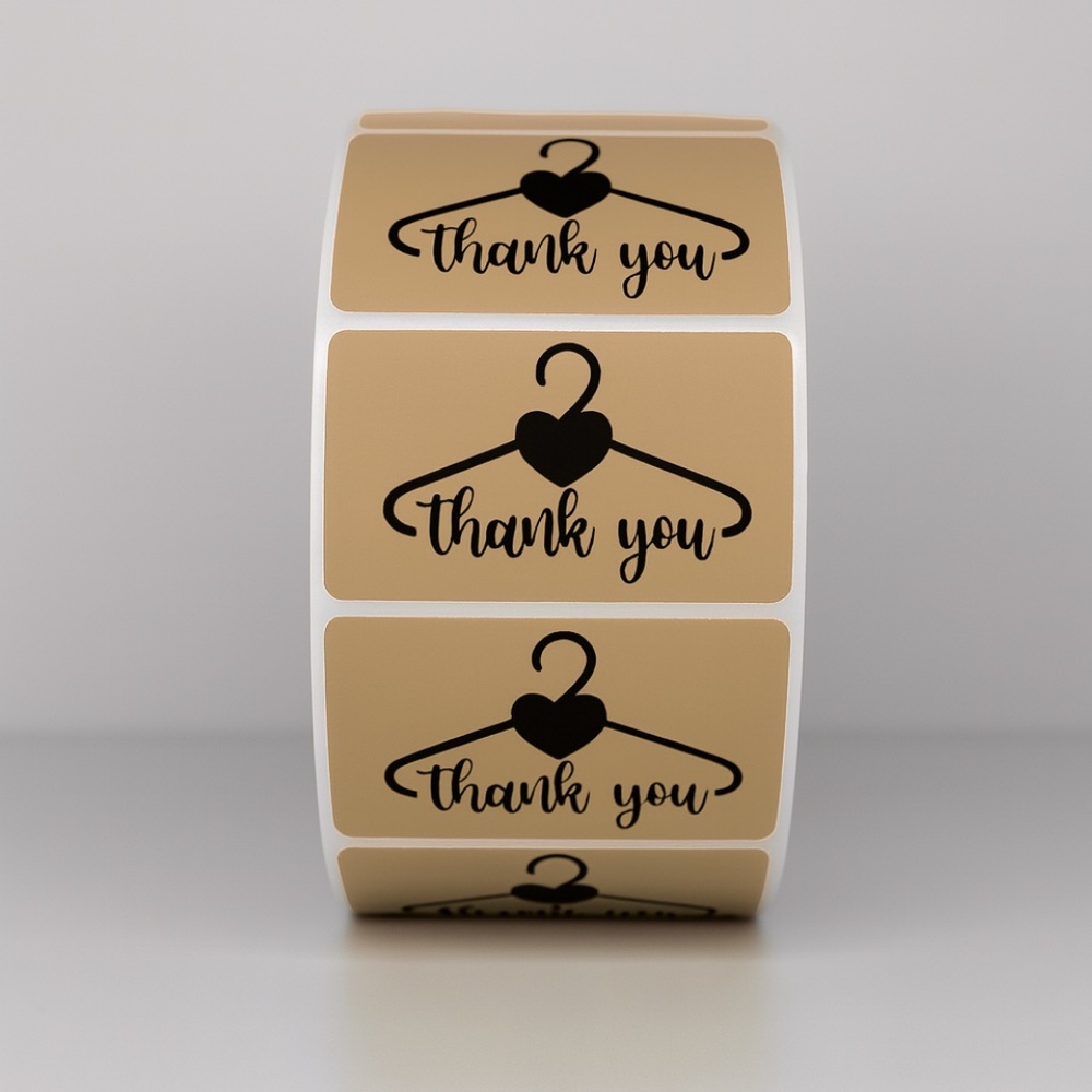 Thank You Stickers Hanger Heart | Red Labels for Small Business Packaging